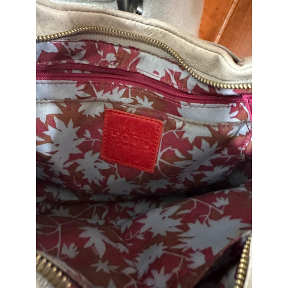 Hobo International Genuine Leather Shoulder Bag - Soft Gray | Floral Lining - Picture 5 of 10